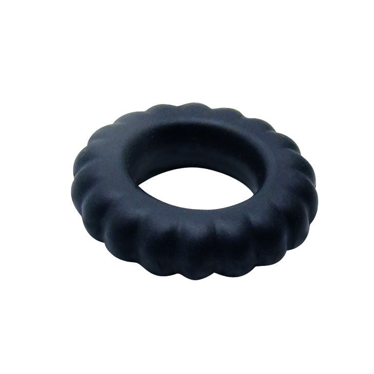 Anel Peniano BAILE Titan Preto 2 cm em silicone flexível para ereções duradouras e prazer intenso.