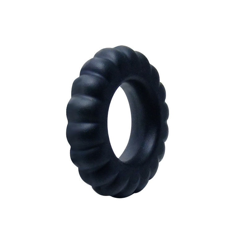 Anel Peniano BAILE Titan Preto 2 cm em silicone flexível para ereções duradouras e prazer intenso.