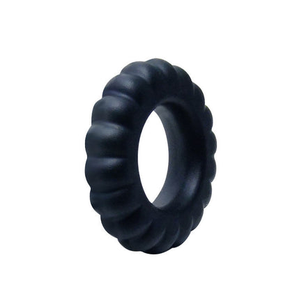 Anel Peniano BAILE Titan Preto 2 cm em silicone flexível para ereções duradouras e prazer intenso.