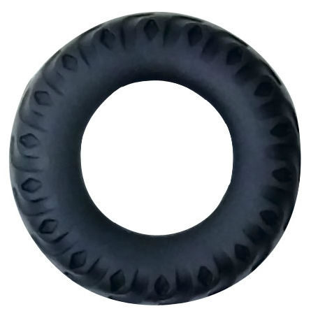 Anel Peniano Baile Titan de silicone preto e verde com 2 cm de diâmetro