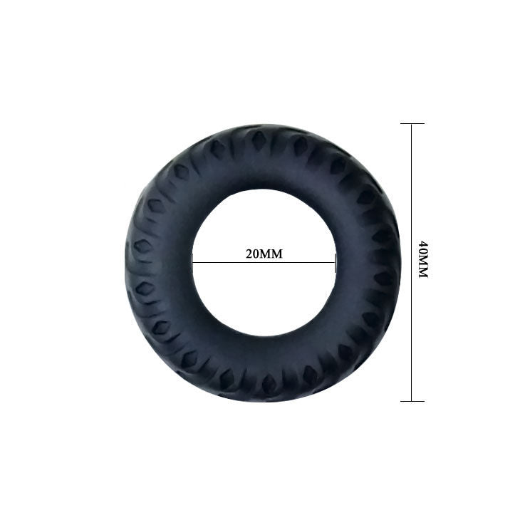 Anel Peniano Baile Titan de silicone preto e verde com 2 cm de diâmetro