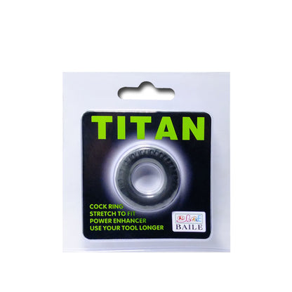 Anel Peniano Baile Titan de silicone preto e verde com 2 cm de diâmetro