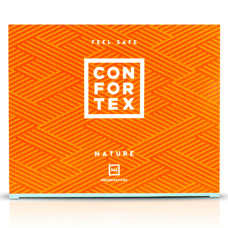 Caixa de preservativos CONFORTEX Nature com 144 unidades para sexo seguro e confortável
