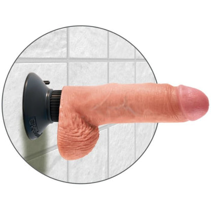 Dildo Vibrador con Testículos 17.78 CM Natural