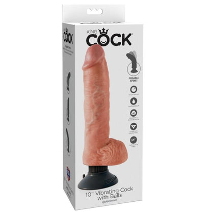 Dildo Vibrador con Testículos 25.5 cm Color Natural