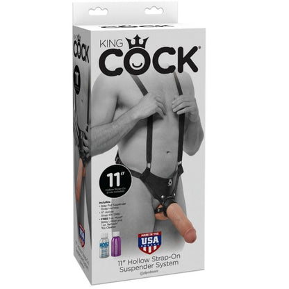 Dildo Hueco con Arnés 28 cm Color Carne