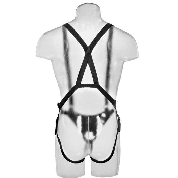 Dildo Strap-on - Sistema de Suspensión 30,5 cm Hollow Strap-on - Carne