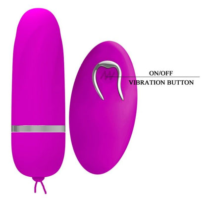 PRETTY LOVE Ovo Vibratório Debby com Controle Remoto em silicone lilás, exibindo design elegante.