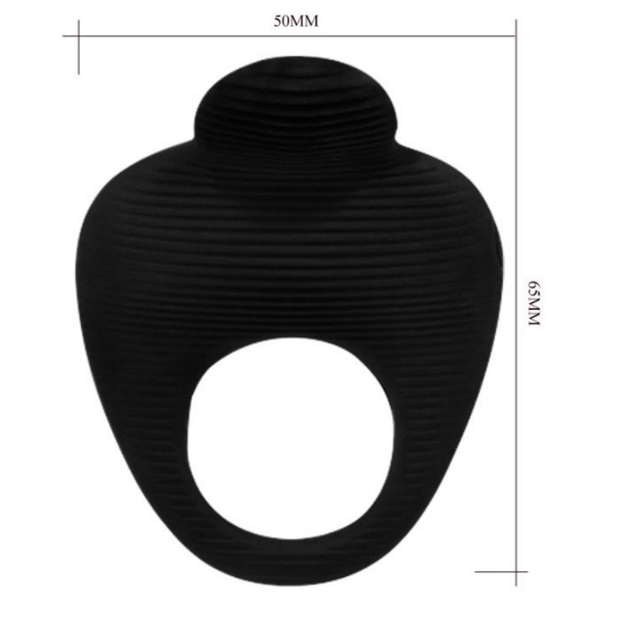 Anel Vibrador PRETTY LOVE Thimble preto em silicone