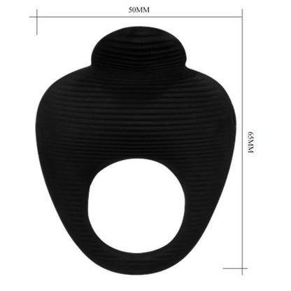 Anel Vibrador PRETTY LOVE Thimble preto em silicone