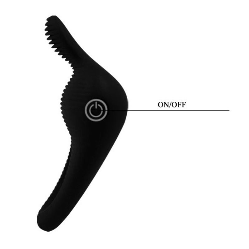 Anel Vibrador PRETTY LOVE Thimble preto em silicone