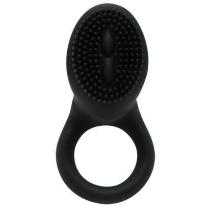 Anel Vibrador PRETTY LOVE Cobra Preto, detalhe da textura em silicone e formato ergonómico.