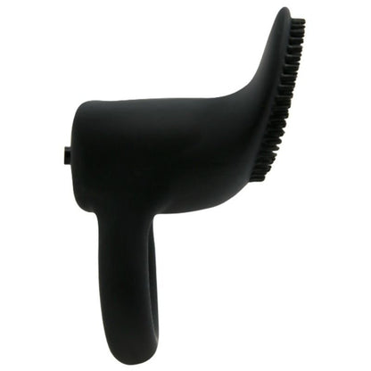 Anel Vibrador PRETTY LOVE Cobra Preto, detalhe da textura em silicone e formato ergonómico.