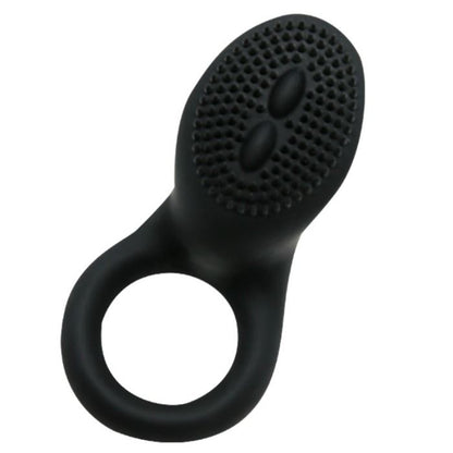 Anel Vibrador PRETTY LOVE Cobra Preto, detalhe da textura em silicone e formato ergonómico.