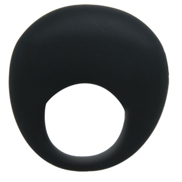 Close-up do Anel Vibrador Pretty Love Trap preto com estimulador clitoriano em silicone.