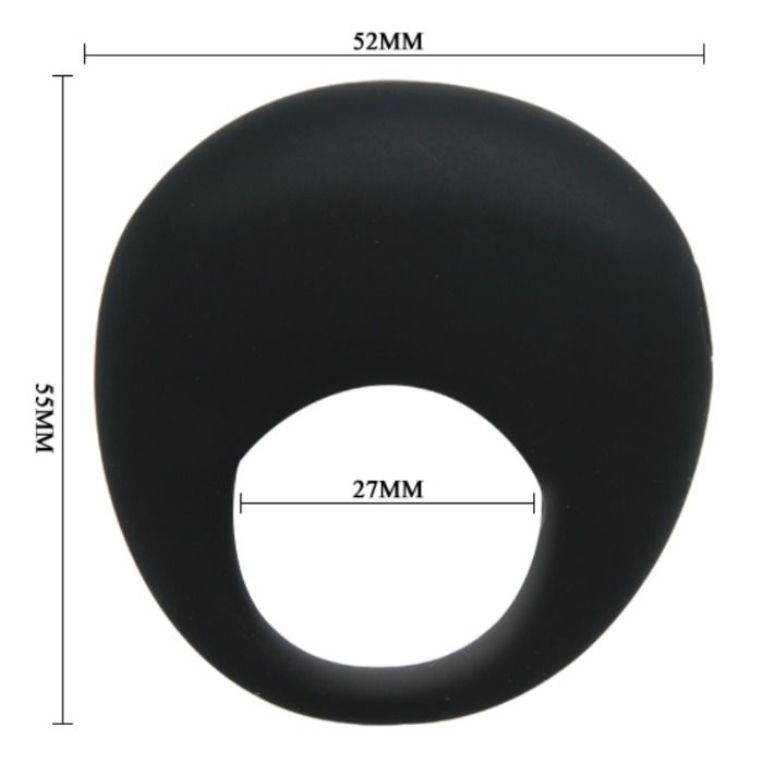 Close-up do Anel Vibrador Pretty Love Trap preto com estimulador clitoriano em silicone.
