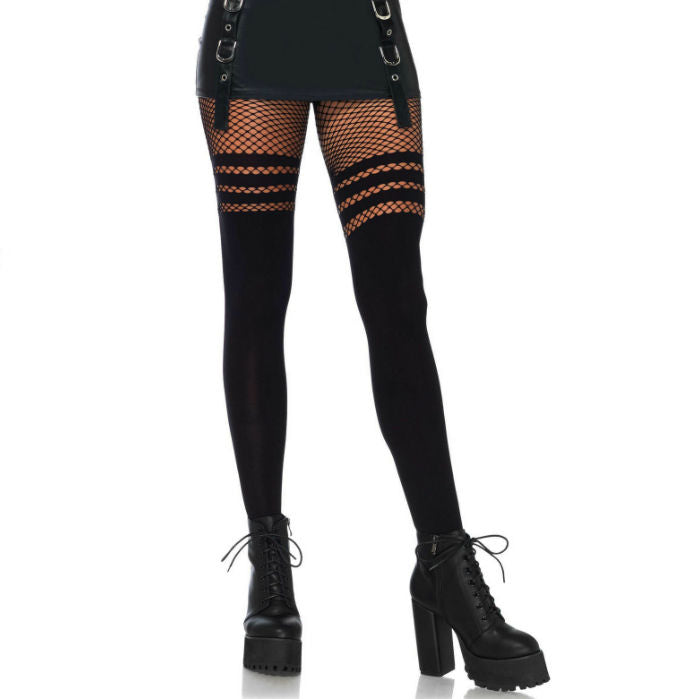 LEG AVENUE - PANTYHOUSE CON RAYAS DE RED