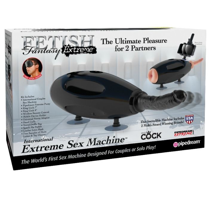 Máquina de Sexo Portátil FETISH FANTASY EXTREME com dildos intercambiáveis e adaptador universal