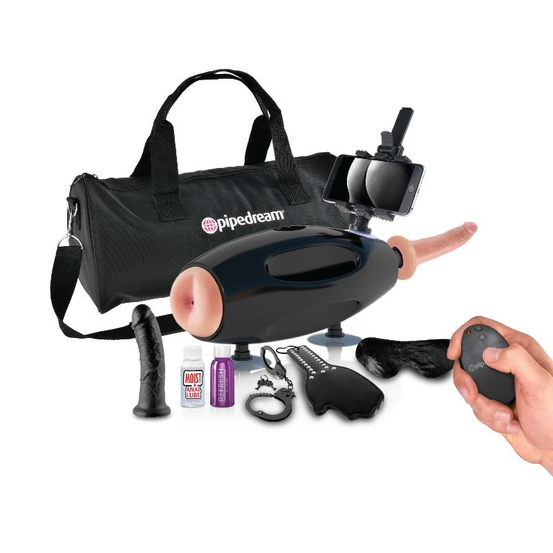 Máquina de Sexo Portátil FETISH FANTASY EXTREME com dildos intercambiáveis e adaptador universal