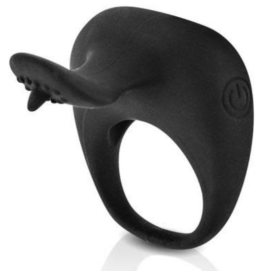 Anel Vibrador PRETTY LOVE Thimble preto em silicone