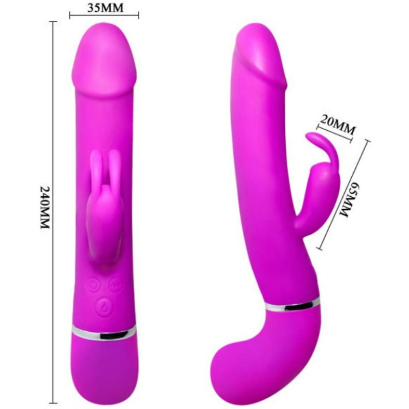 Close-up do PRETTY LOVE Vibrador Henry, destacando seu design ergonômico, material de silicone suave e botões de controle.