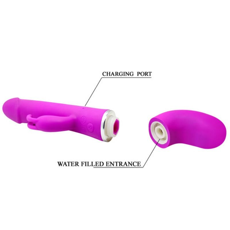 Close-up do PRETTY LOVE Vibrador Henry, destacando seu design ergonômico, material de silicone suave e botões de controle.