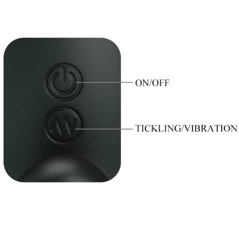 Close-up do Massageador de Próstata PRETTY LOVE com Vibração e Ticking, mostrando seu design ergonômico e material de silicone.