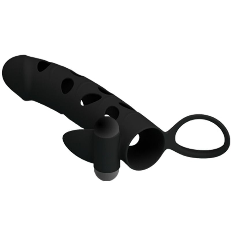 Capa de silicone vibratória PRETTY LOVE 15.2 CM para aumento e estimulação