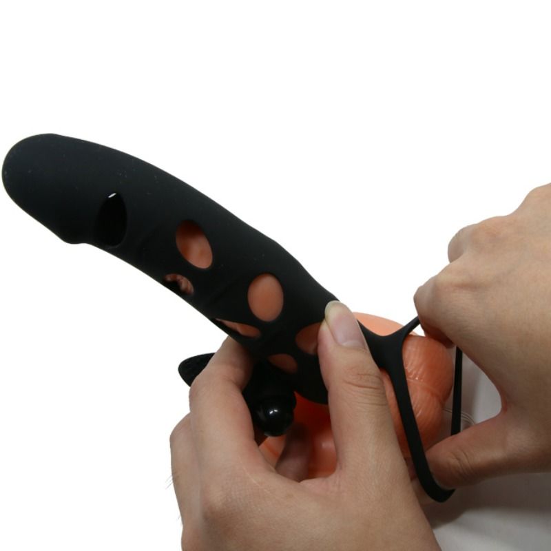 Capa de silicone vibratória PRETTY LOVE 15.2 CM para aumento e estimulação