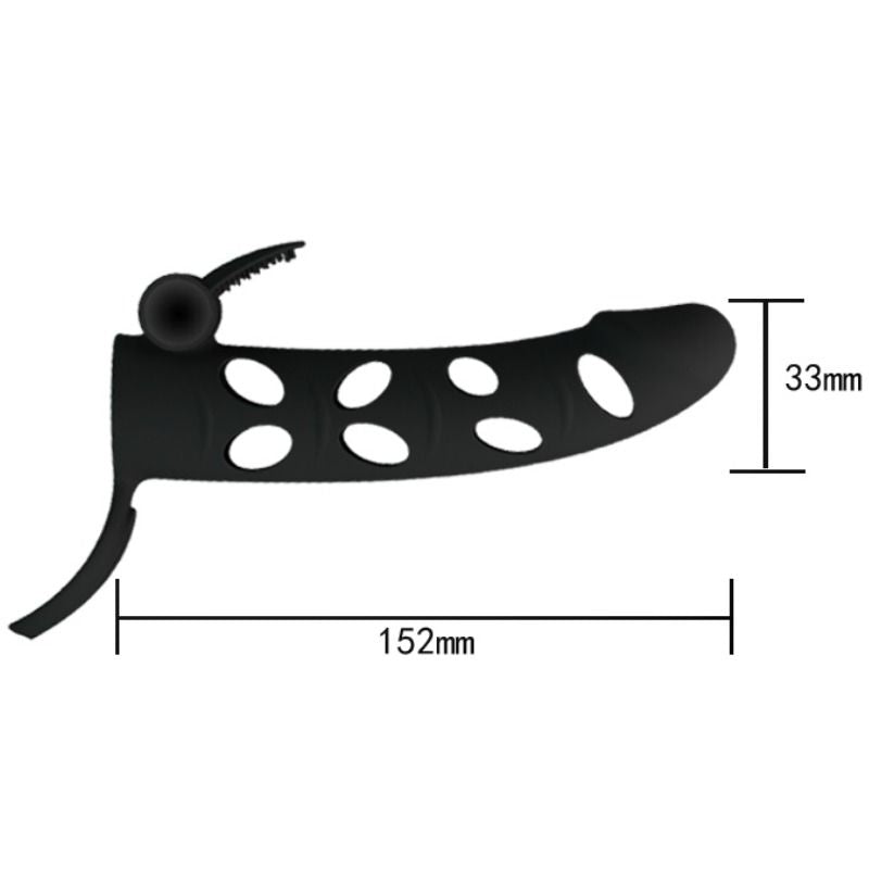 Capa de silicone vibratória PRETTY LOVE 15.2 CM para aumento e estimulação