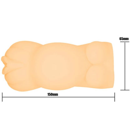 Mini Masturbador Masculino BAILE com design de mulher grávida, mostrando detalhes da textura.