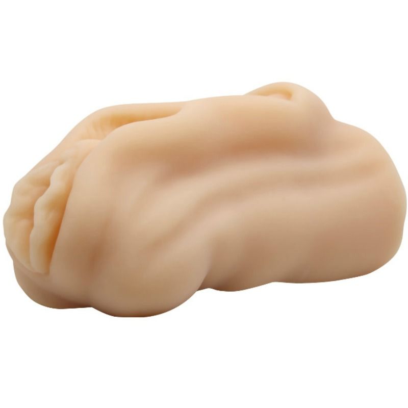 Mini Masturbador Masculino BAILE com design de lábios vaginais e túnel texturizado para uma experiência realista.