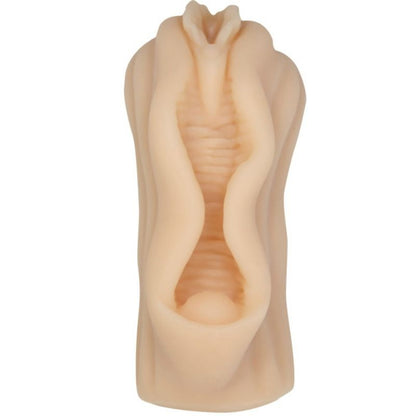 Mini Masturbador Masculino BAILE com design de lábios vaginais e túnel texturizado para uma experiência realista.