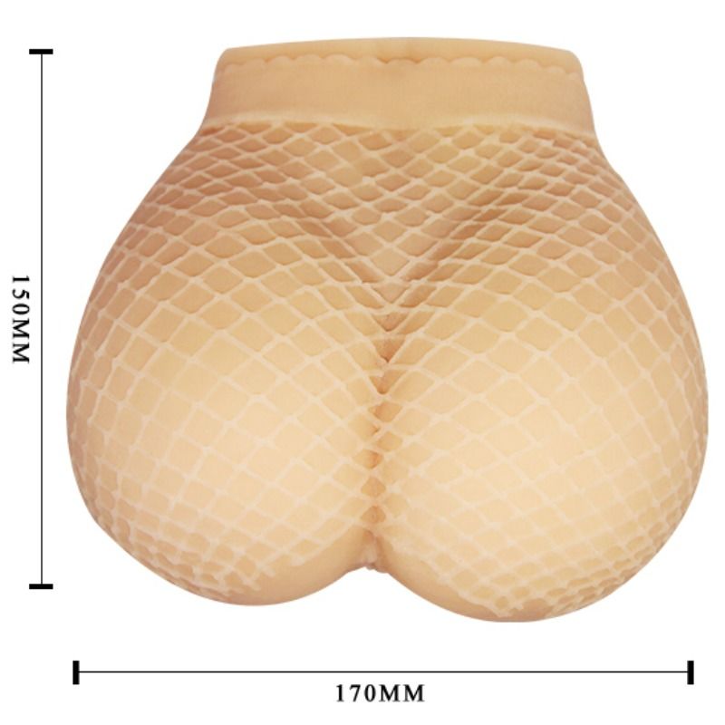 Close-up do Masturbador Realista BAILE Vagina e Ânus com textura de malha e controlo remoto.