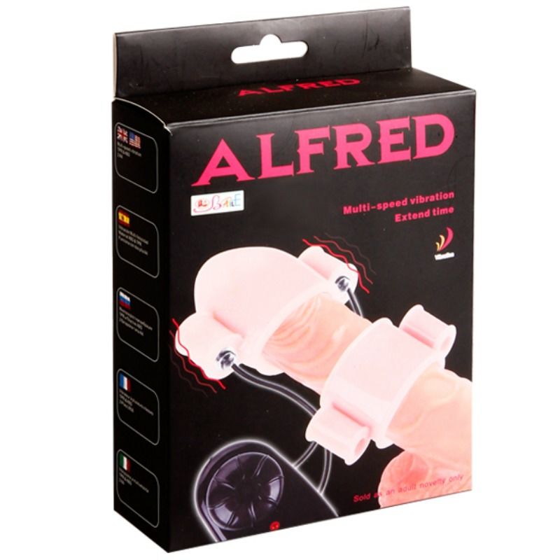 BAILE Coberturas Vibradoras de Pénis Alfred com Controlo, mostrando o design e as balas vibratórias