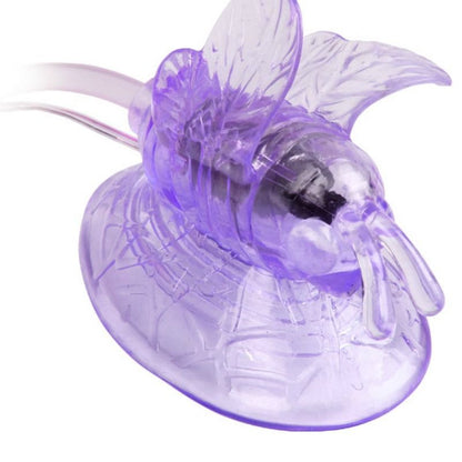 BAILE Borboleta Vibratória Lilás para Estimulação Clitoriana, mostrando seu design ergonômico e material macio.
