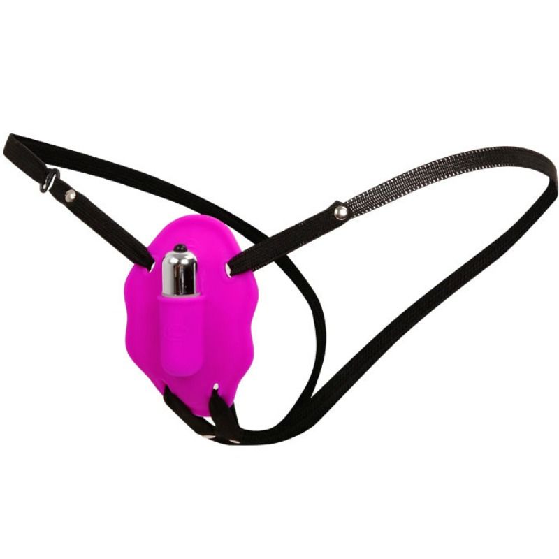 BAILE Arnês Love Rider Vibratório com Estimulação Clitoriana em silicone preto