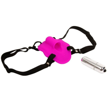 BAILE Arnês Love Rider Vibratório com Estimulação Clitoriana em silicone preto