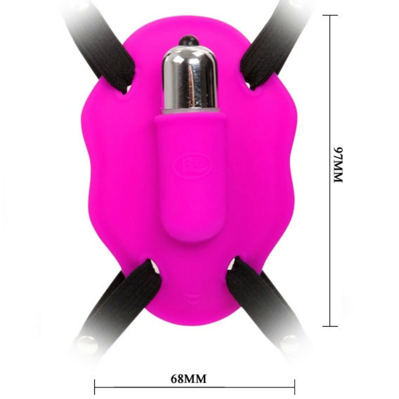 BAILE Arnês Love Rider Vibratório com Estimulação Clitoriana em silicone preto