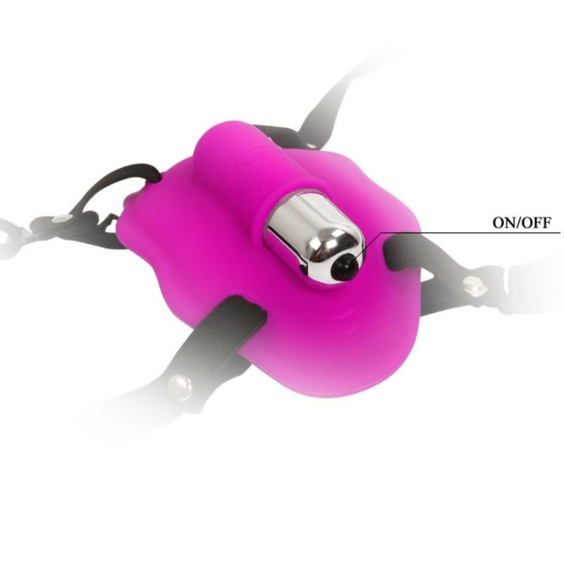 BAILE Arnês Love Rider Vibratório com Estimulação Clitoriana em silicone preto
