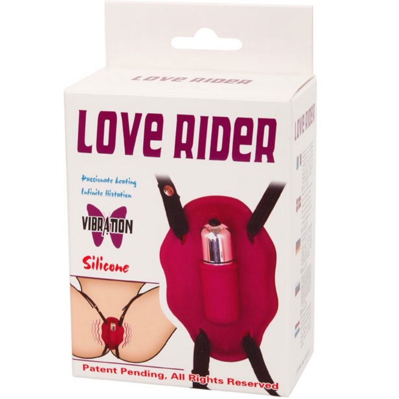 BAILE Arnês Love Rider Vibratório com Estimulação Clitoriana em silicone preto