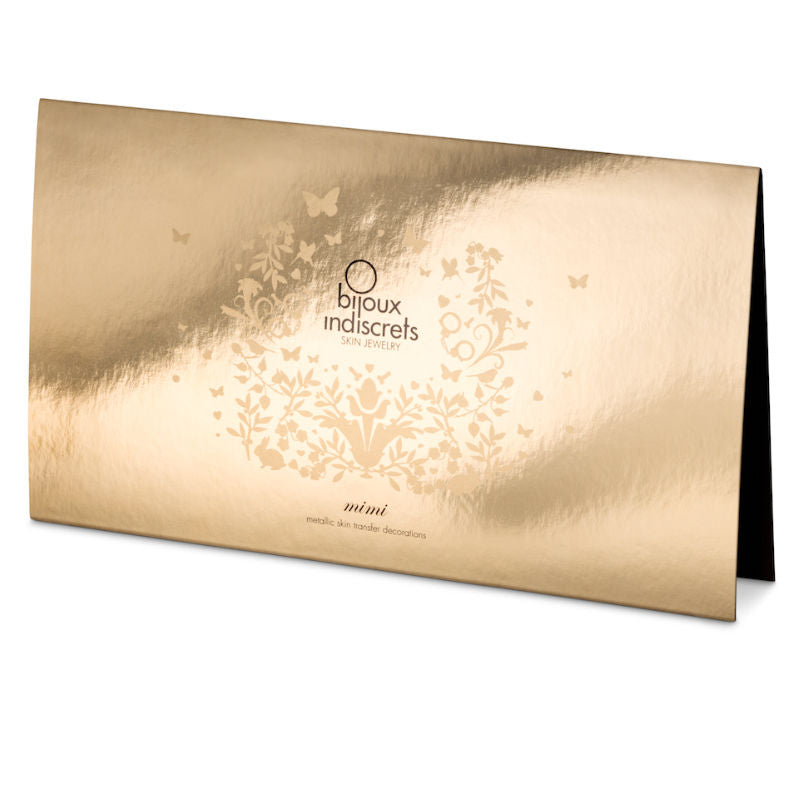 Decorações temporárias de pele BIJOUX Mimi com 3 pares metálicos (ouro, prata e bronze) para realce corporal.