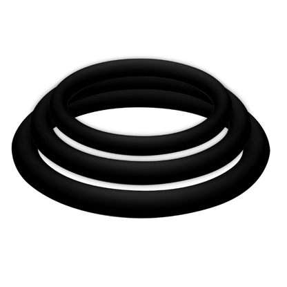 Anillo para Pene POTENZDUO - Plus Conjunto de 3 Anillos Negros - S, M, L