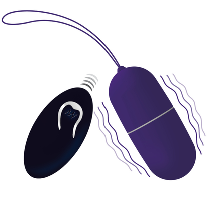 Close-up of the INTENSE Flippy I - Ovo Vibratório com Controle Remoto Roxo, highlighting its smooth silicone texture and compact design.