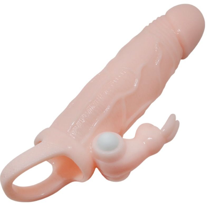 Capa para Pénis Vibratória BAILE Brave Man com Coelho e Motor Duplo de 16.5 cm para prazer intenso.
