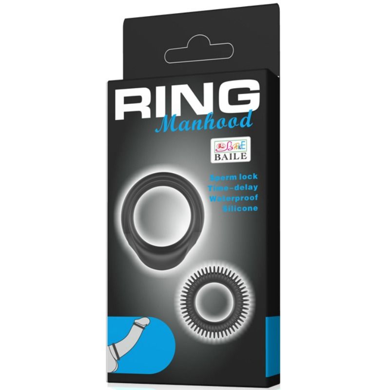Kit 2 Anéis Penianos de Silicone BAILE para retardar a ejaculação e intensificar o prazer.