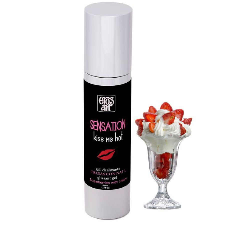 Lubricante Natural Fresa con Crema Efecto Calor 50 ML