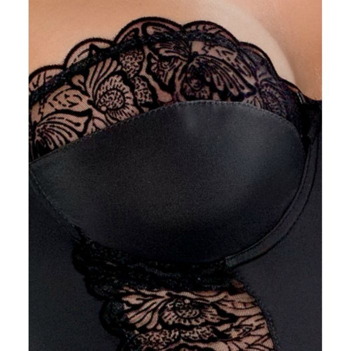 Camisa Kalia Sensual con Bordado Transparente - Negro S/M