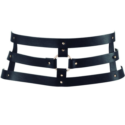 Cinto BIJOUX INDISCRETS Maze Belt preto, um acessório de moda que se transforma em algemas.