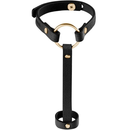 Pulseira e Arnês Bijoux Indiscrets Maze Preto, ajustável e vegano.